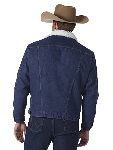 Wrangler Men's Cowboy Cut Western Lined Jacket, Sherpa/Denim, Large