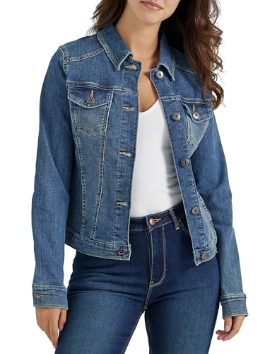 Wrangler Authentics Women's Stretch Denim Jacket, Blue, X-Large