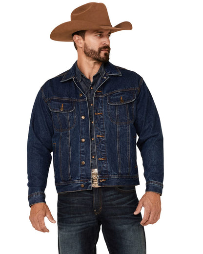 Wrangler Men's Rugged Wear Unlined Denim Jacket, Vintage Indigo, Small