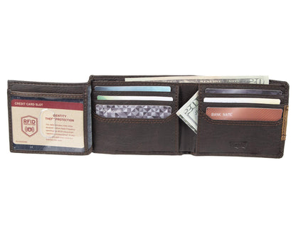 Levi's Men's RFID Wallet, Brown Traveler, One Size