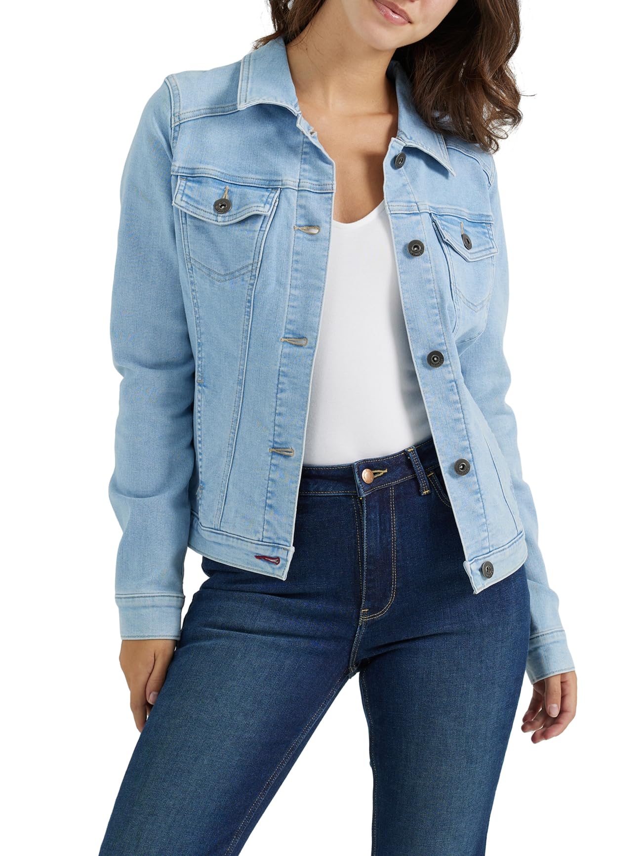 Wrangler Authentics Women's Stretch Denim Jacket, Blue, X-Large