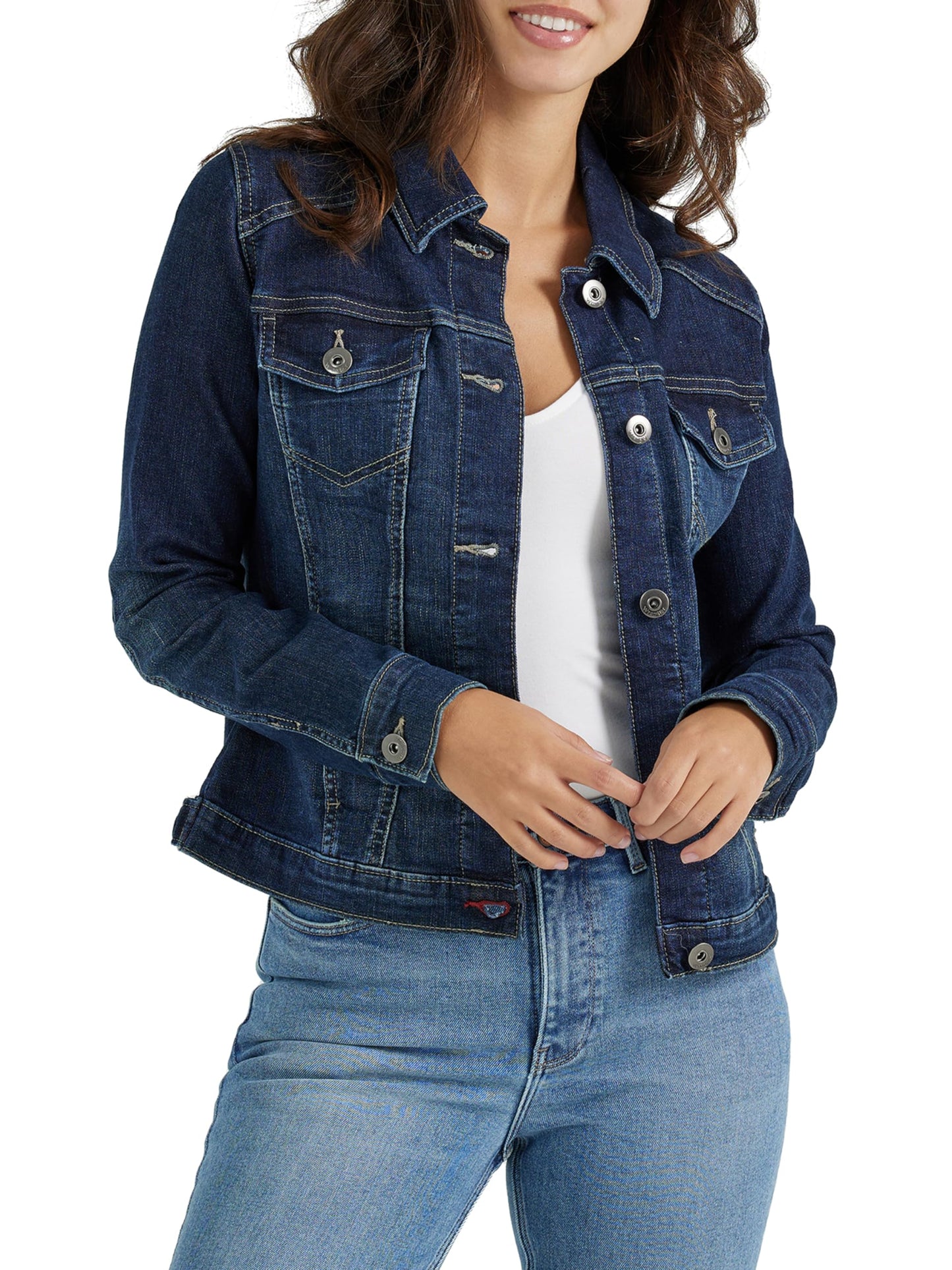 Wrangler Authentics Women's Stretch Denim Jacket, Blue, X-Large