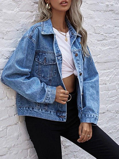 Collar Loose Denim Jacket Women