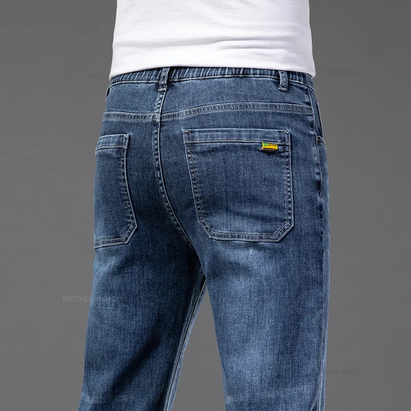 2024 Summer New Men's Thin Jeans Elastic