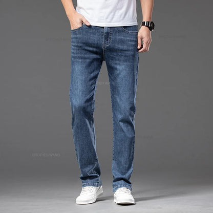 2024 Summer New Men's Thin Jeans Elastic