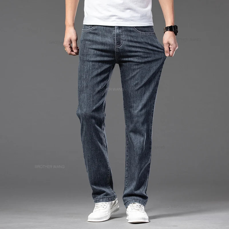 2024 Summer New Men's Thin Jeans Elastic