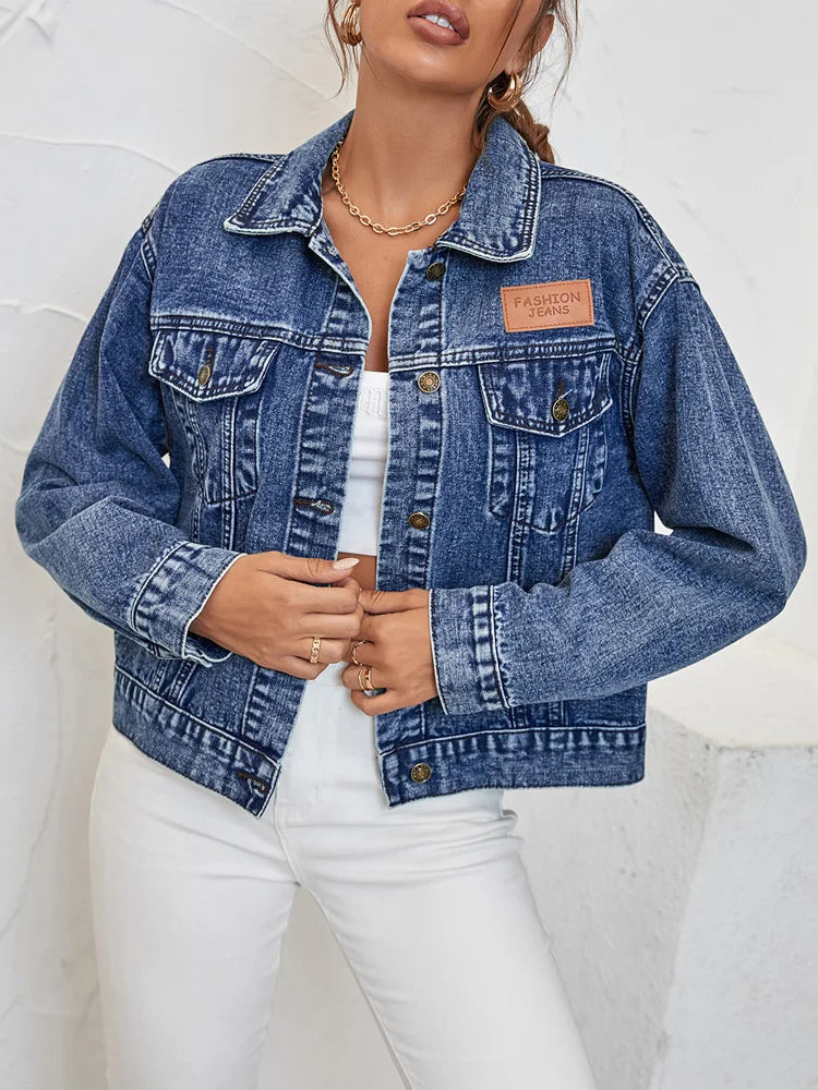 Collar Loose Denim Jacket Women