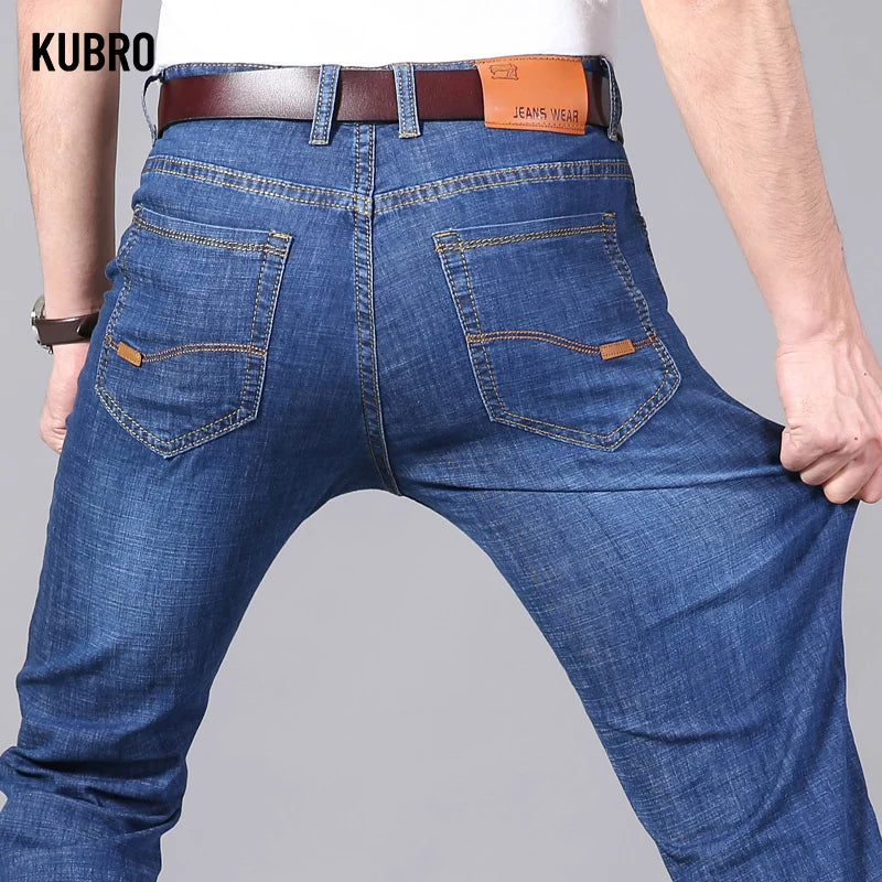 KUBRO Men's Jeans Summer Thin Pants