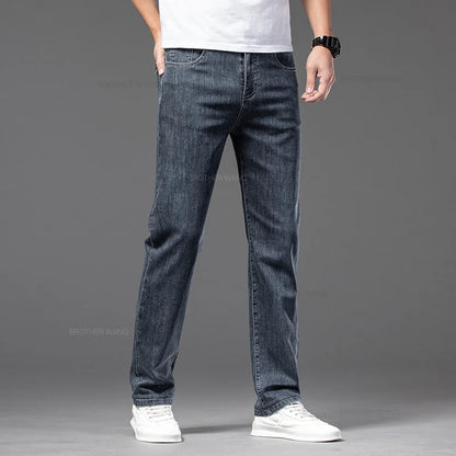 2024 Summer New Men's Thin Jeans Elastic