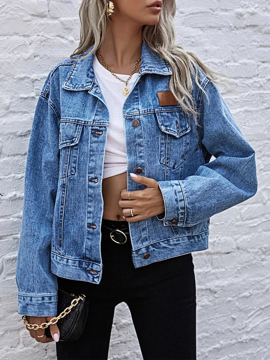 Collar Loose Denim Jacket Women