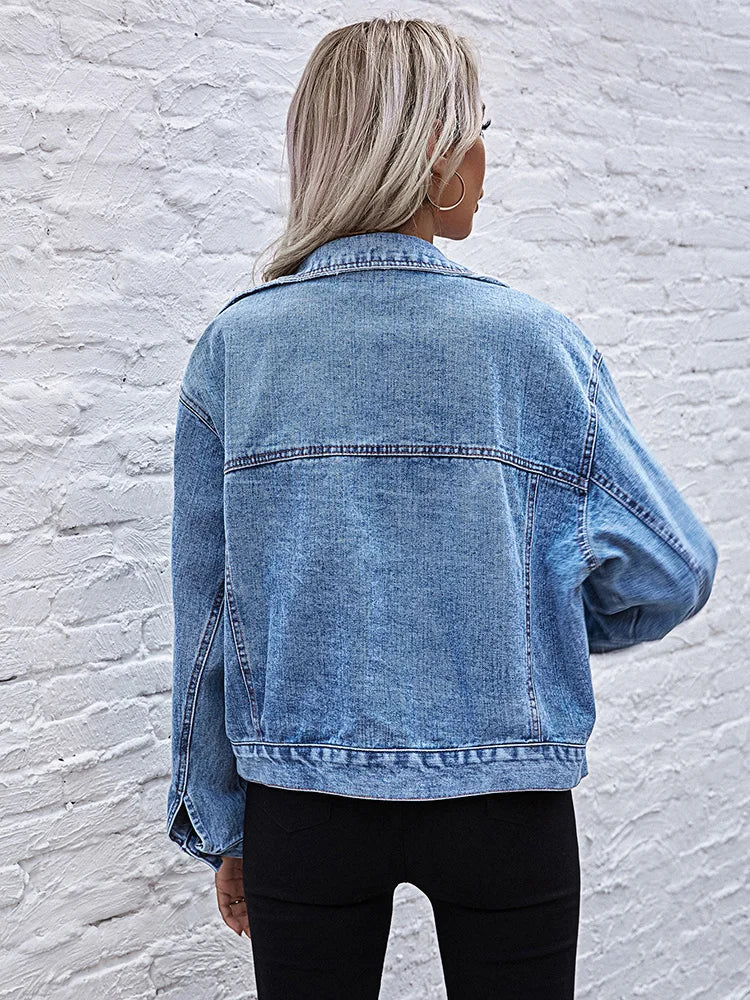 Collar Loose Denim Jacket Women