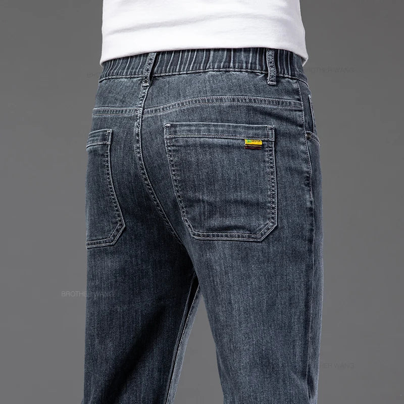 2024 Summer New Men's Thin Jeans Elastic