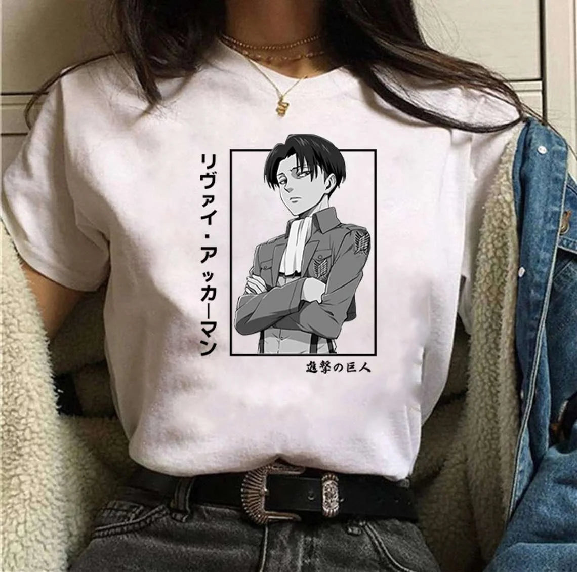 Hot Anime  Levi Ackerman Graphic Printed T Shirt