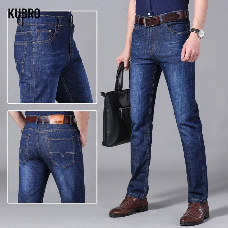 KUBRO Men's Jeans Summer Thin Pants