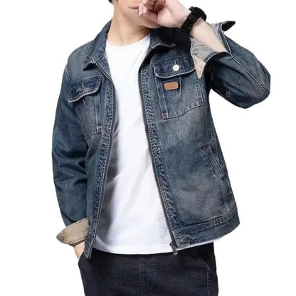 Men's denim overalls new all-in-one stylish jacket